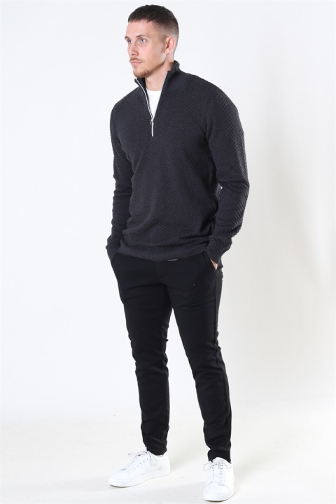 Kronstadt Carlo Half Zip Strik Charcoal