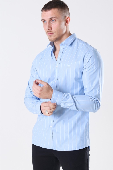 Les Deux Ramon Stripe Shirt Placid Blue/ White