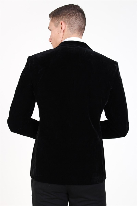 Only & Sons Manny Velvet Tux Blazer Black