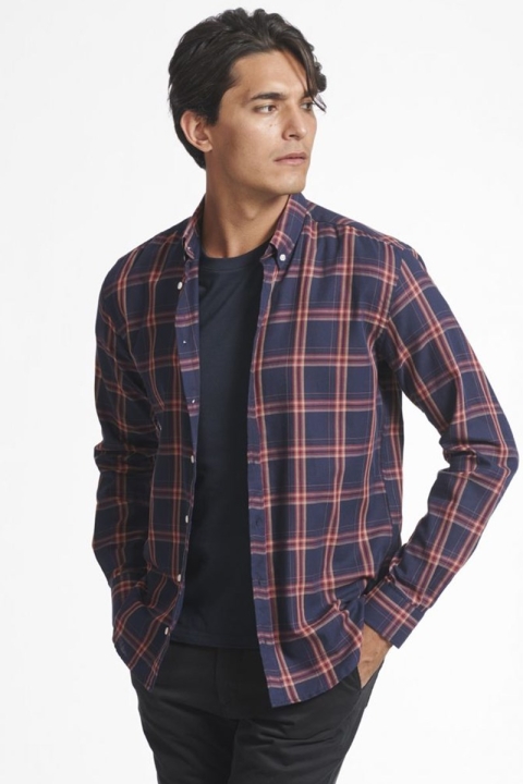 Les Deux Boswell Shirt Dark Navy Check