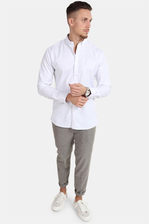 Clean Cut Oxford Plain Shirt White