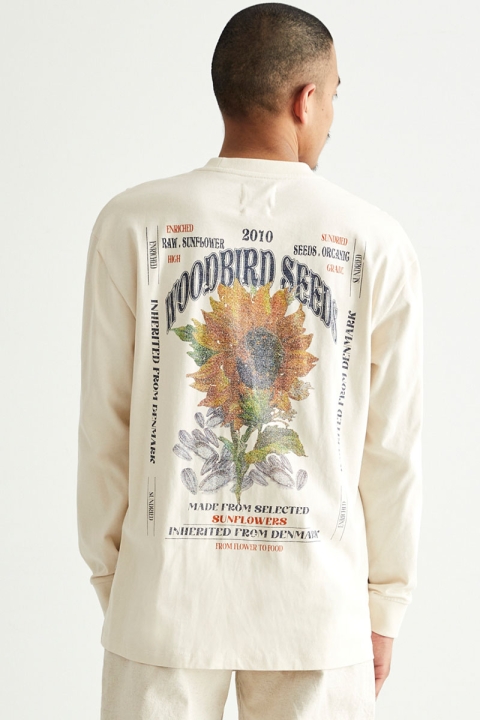 Woodbird Hanes Seeds L/S Tee Off White