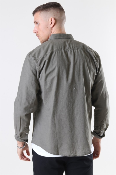 Clean Cut Copenhagen Cotton Linen Shirt Dusty Green