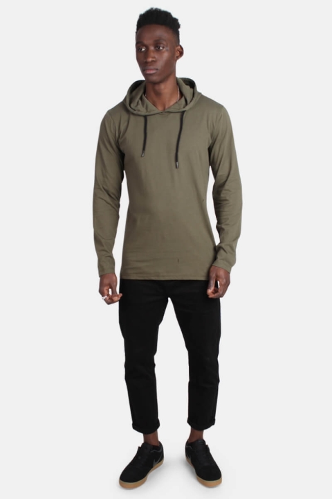 Basic Brand Hooded T-shirt Army