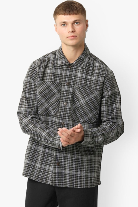 Clean Cut Copenhagen Konrad Overshirt Grey / Army Check