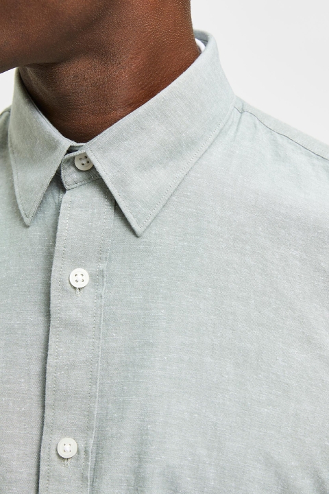 Selected SLHSLIMNEW-LINEN SHIRT LS W NOOS Desert Sage