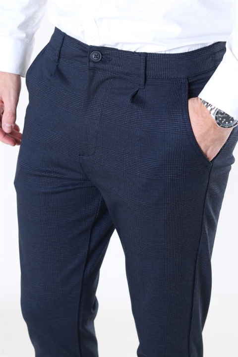 Kronstadt Club Texture Pants Navy Check