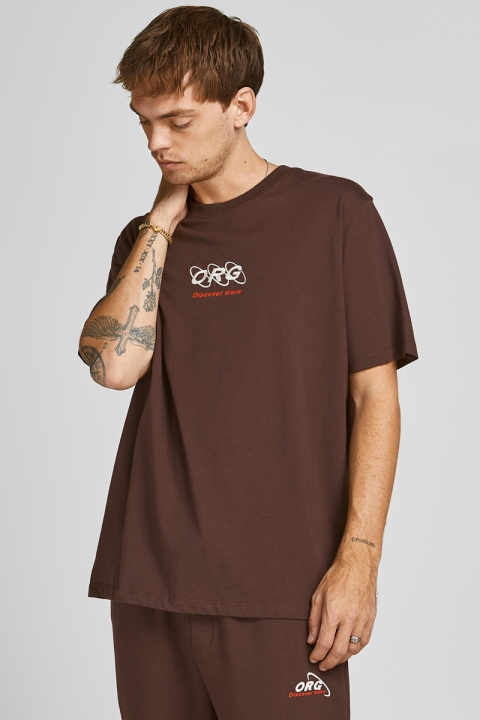 Jack & Jones JORELLIOT TEE CREW NECK KA Seal Brown