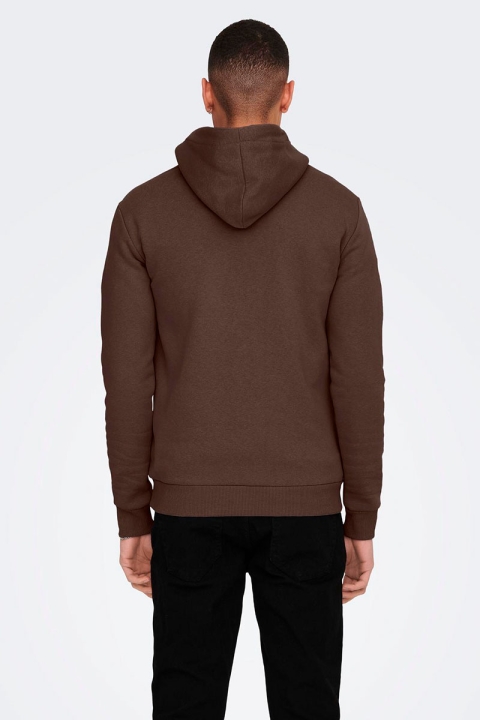 ONLY & SONS CERES HOODIE SWEAT Hot Fudge