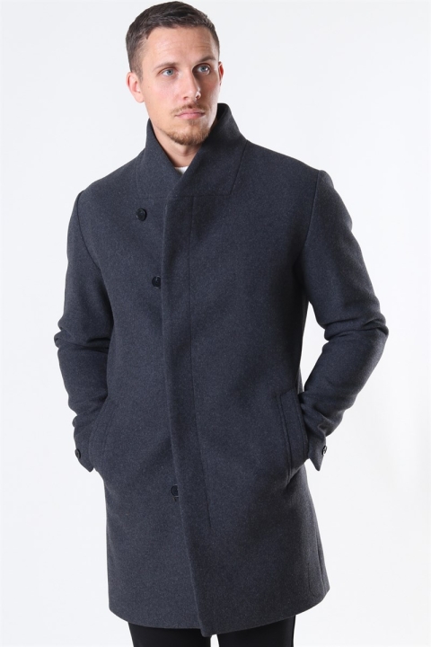 Jack & Jones Collum Wool Coat Dark Grey