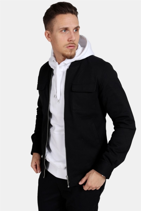 Clean Cut Pocket Jersey Jacket Black