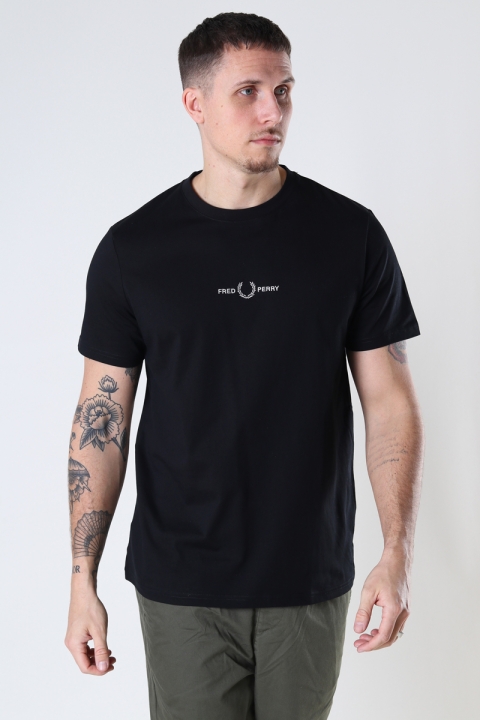 Fred Perry EMBROIDERED T-SHIRT 102 Black