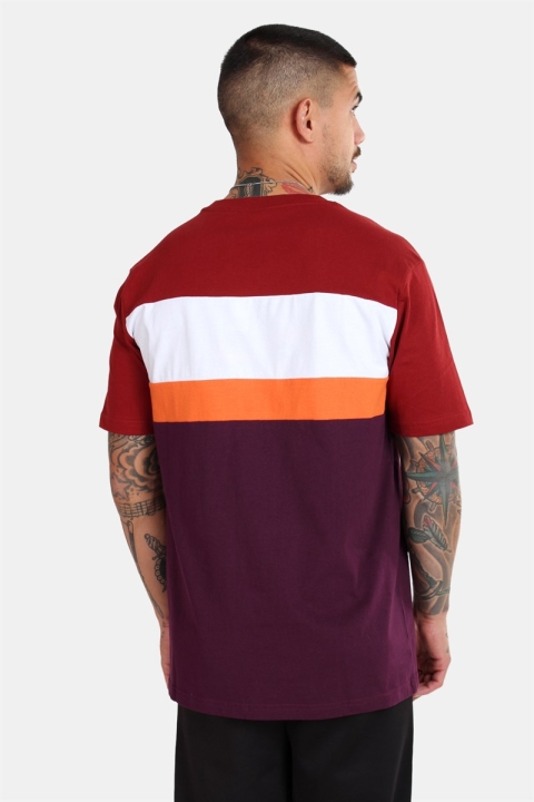 Fila Men Aaron SS T-shirt Potent-Merlot-Bright-Wht-Harvest-Pumkin