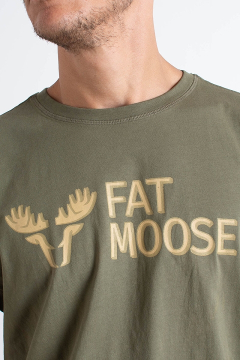 Fat Moose FM Logo Organic Tee Army
