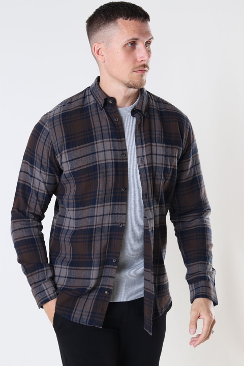 Jack & Jones JJECLASSIC CHECK SHIRT L/S AU22 SN Black Coffee