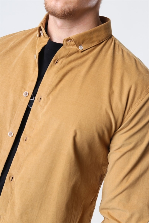 Lindbergh Corduroy Shirt Camel