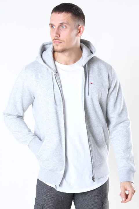 Tommy Jeans Fleece Zip Hoodie Light Grey