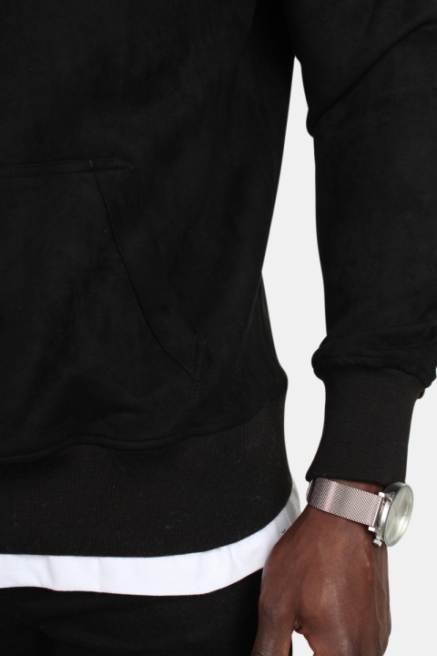 Urban Classics Imitation Suede Hoodie Black