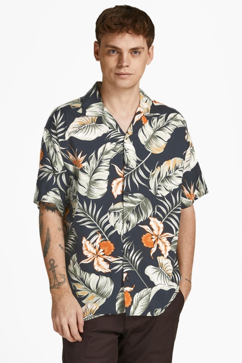 Jack & Jones JPRBLATROPIC RESORT SHIRT S/S RELAX SN Black