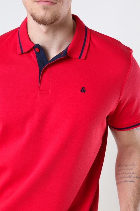 Jack & Jones JJEJERSEY POLO SS NOOS True Red REG