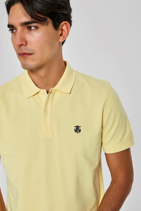 Selected Aro S/S Embroidery Polo Shirt W Noos Mellow Yellow