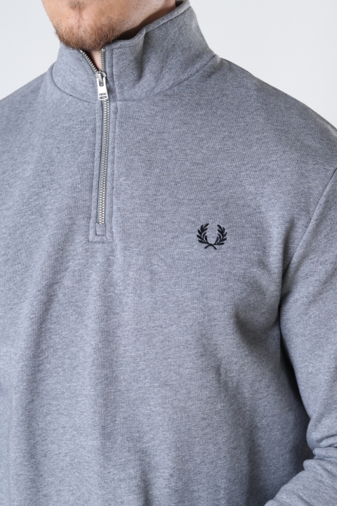 Fred Perry Half Zip  Sweatshirt Steel Marl