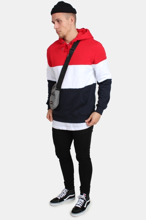 Urban Classics TB1870 Hoodie Fire Red/White/Navy