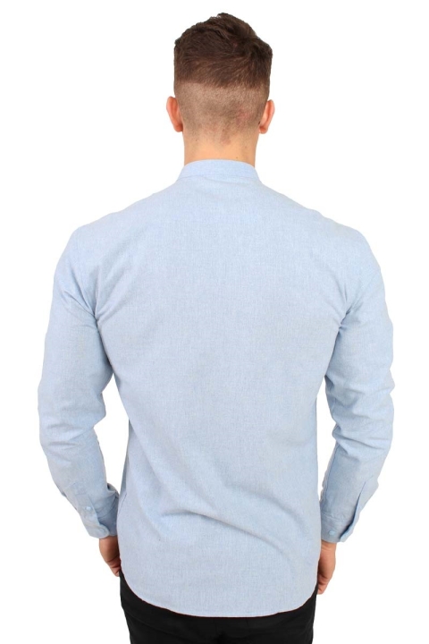 Clean Cut Rooney Flannel Henley Shirt Light Blue
