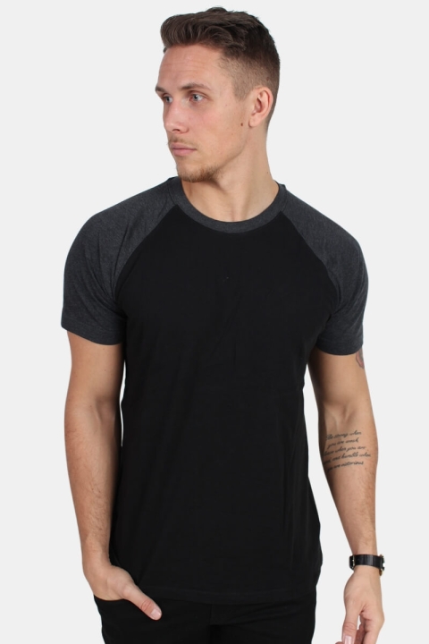 Urban Classics Raglan Contrast Tee Black/Charcoal