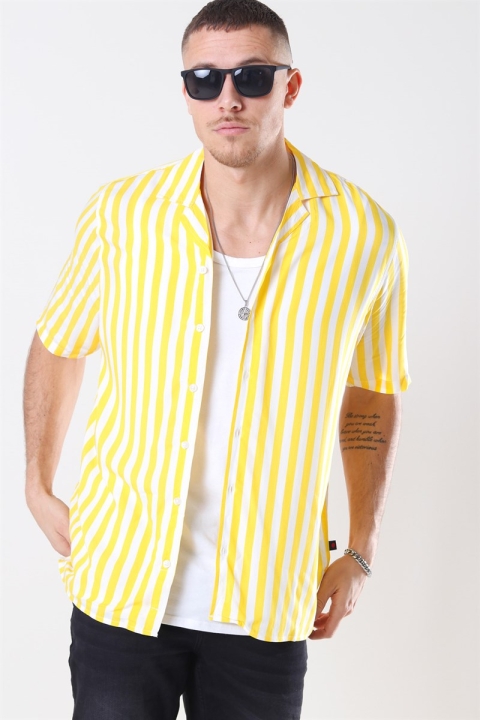 Denim Project El S/S Cuba Shirt Yellow/White