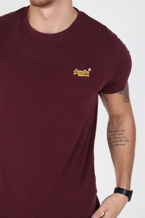 Superdry Orange Label Vintage Embroidery T-shirt Buck Burgundy Marl