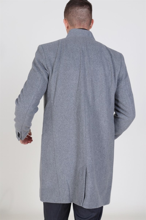 Only & Sons Maximilian Wool Trench Frakke Light Grey Melange