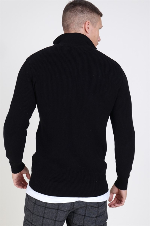 Clean Cut Osin ½ Zip Knit Black