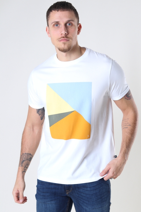 Clean Cut Copenhagen Sebastian Organic Tee White - L. blue print