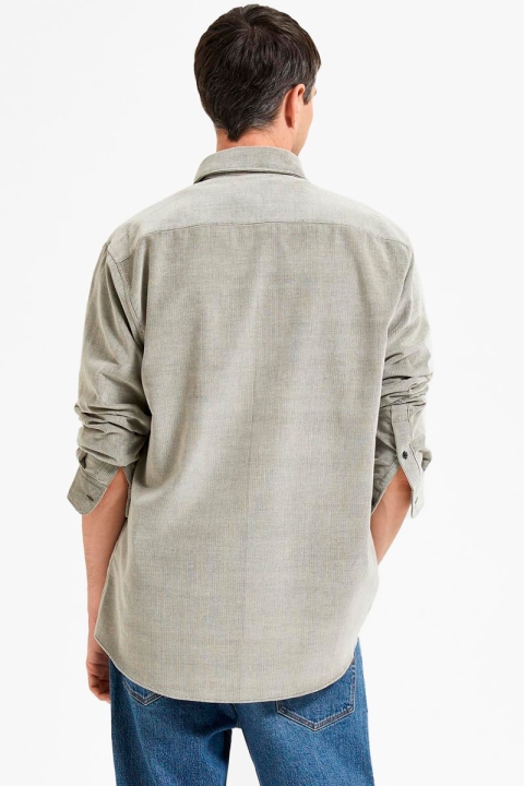 Selected SLHREGBENJAMIN CORD SHIRT LS W Rosin Oatmeal