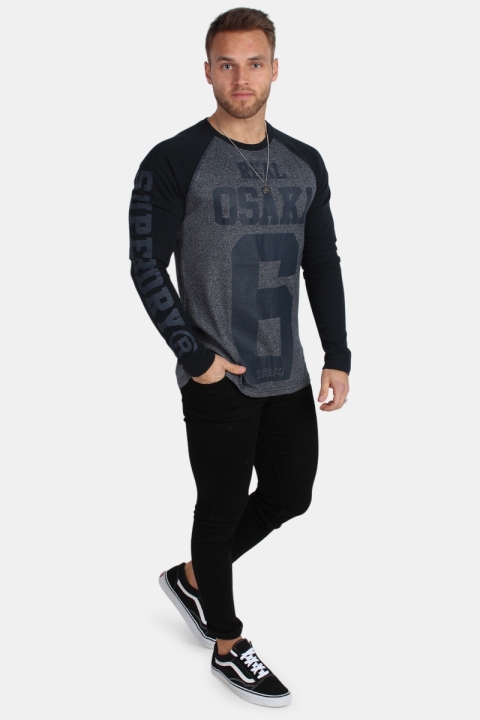 Superdry Real Osaka 6 L/S Raglan T-shirt Navy Grit