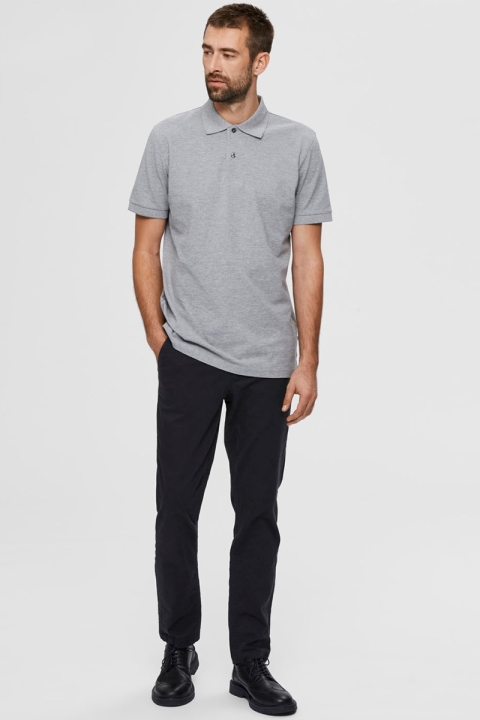 Selected SLHNEO SS POLO S NOOS Medium Grey Melange