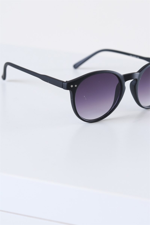 Fashion 1380 Panto Black Rubber Solbrille Grey Gradient