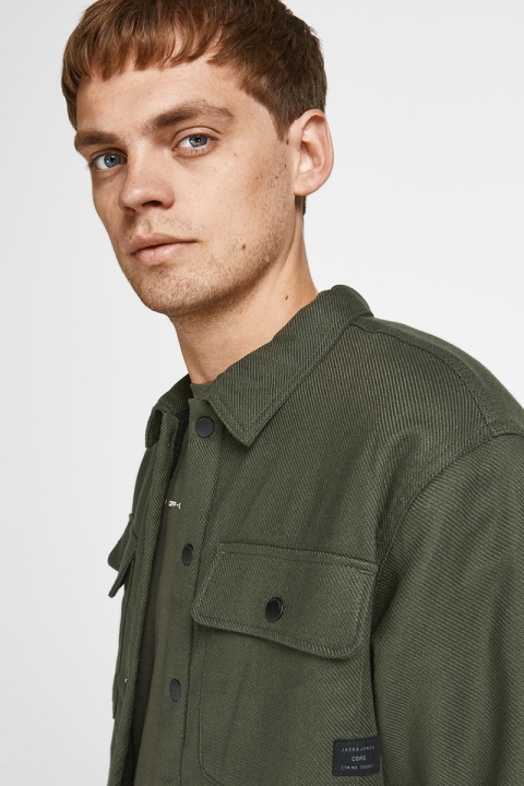 Jack & Jones JCOKIRK TEDDY OVERSHIRT Forest Night