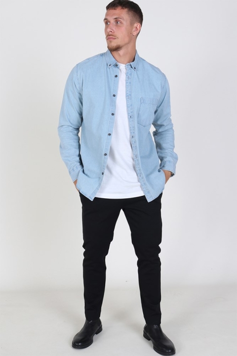 Only & Sons Basic Denim Shirt Light Blue Denim