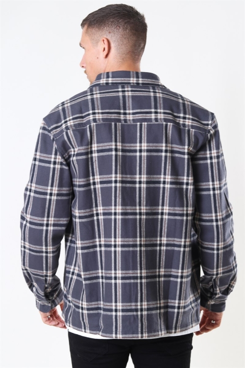 Denim Project Check Overshirt Grey