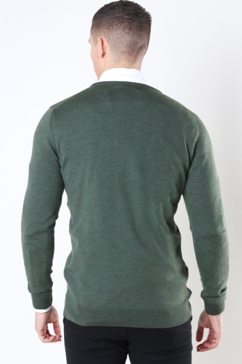 Clean Cut Copenhagen Merino Wool Crew Strik Army Melange