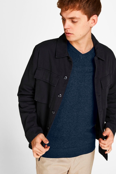 Jack & Jones JJEEMIL KNIT V-NECK NOOS Navy Blazer