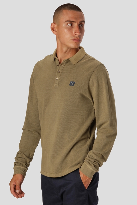 Clean Cut Copenhagen Basic Organic Pique Polo L/S Dark Camel