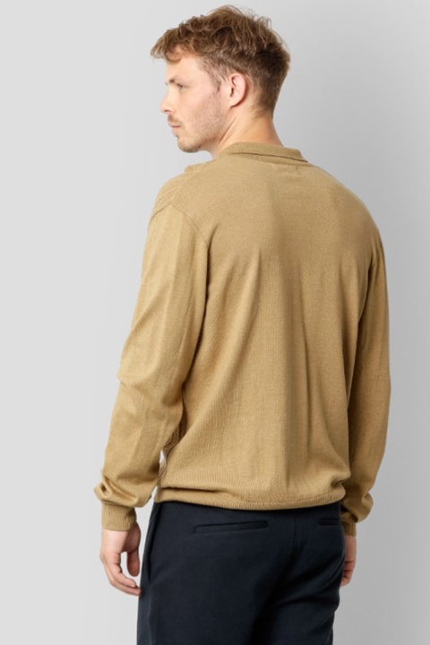 Clean Cut Copenhagen Otis XO Cotton Polo L/S Sand Melange