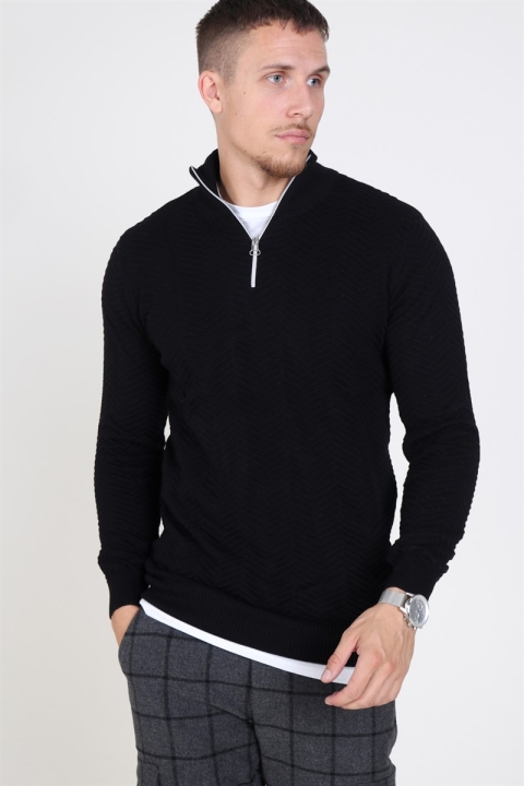 Kronstadt Carlo Half Zip Knit Black