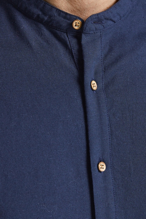 Jack & Jones JPRBLASUMMER HALF PLACKET SHIRT L/S SN Navy Blazer