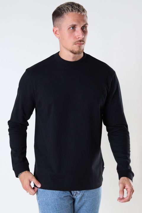 ONLY & SONS ONSVILMOS LIFE REG LS MOCK NECK TEE Black