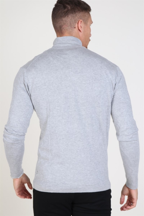 Tailored & Originals Knit - Murray Half zip Light Grey