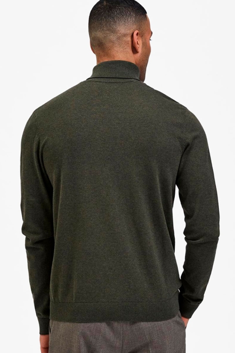 Selected BERG ROLL NECK Forest Night Melange